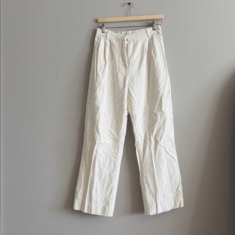 Abercrombie & Fitch Women's Straight-Leg Cotton Pants in White